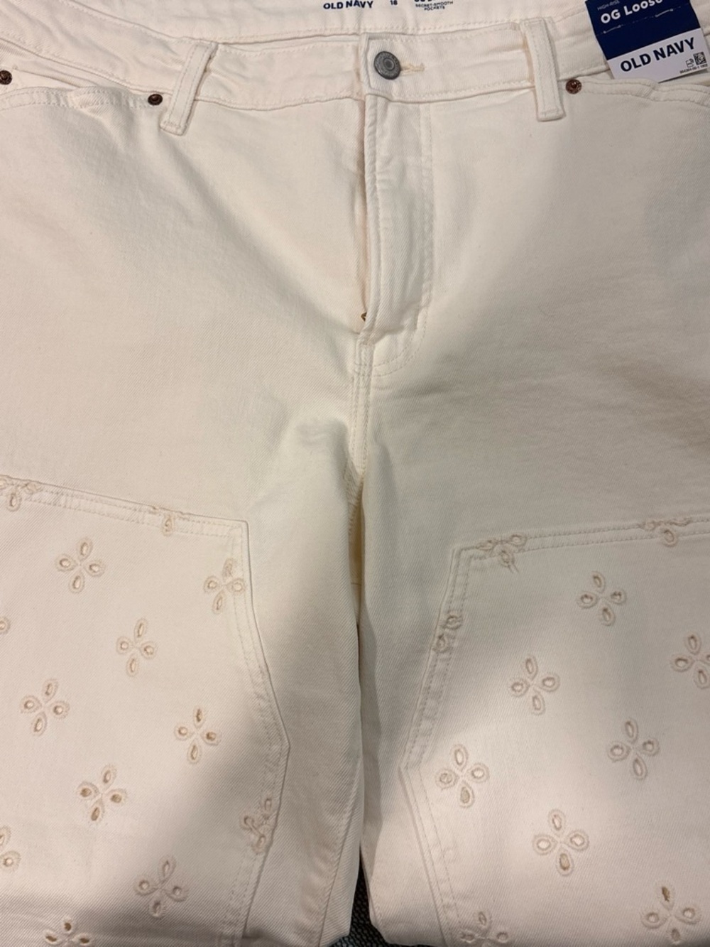 Old Navy Women's Cream double panel jeans